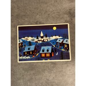 VIBO Porcelain Picture Postcard Villeroy and Boch folk Art plaque Midnight Mass